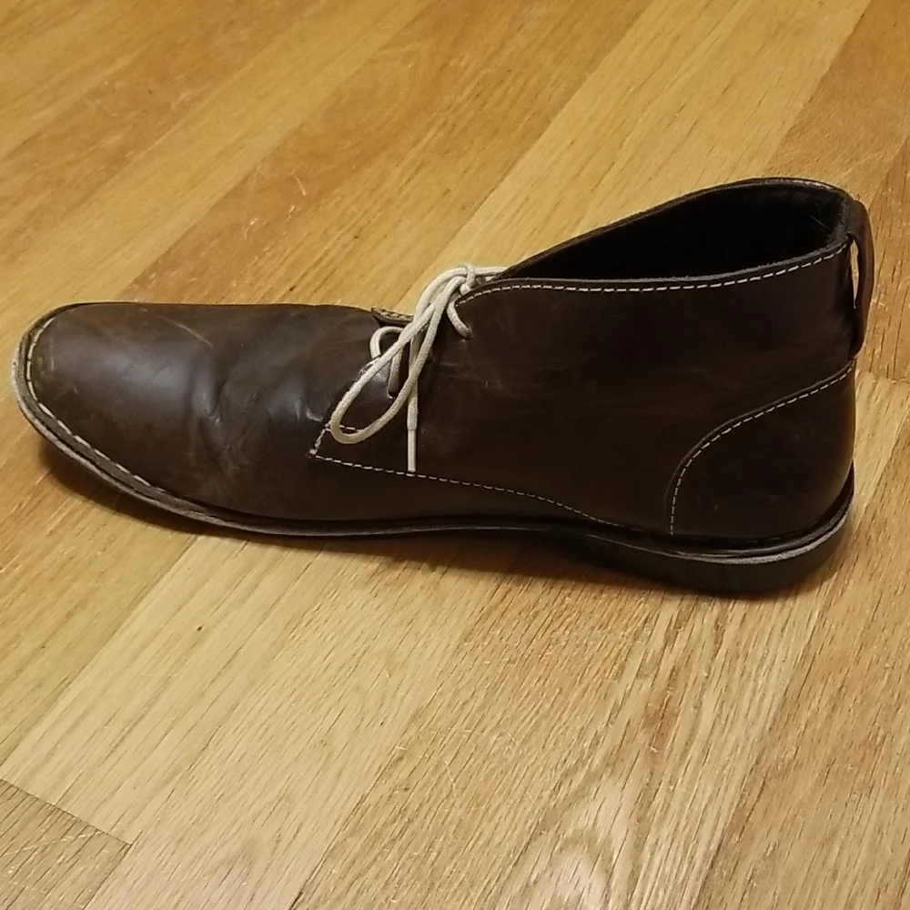 Steve Madden Men’s Leather Brown Distressed Lace Up Casual Chukka Boots Size 13